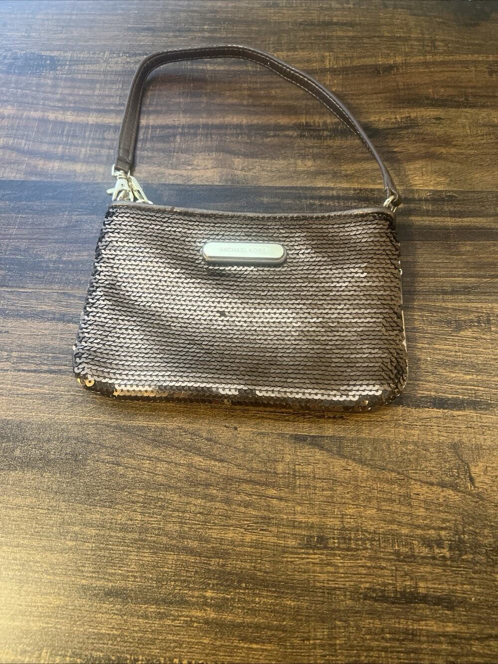MICHAEL KORS Sequin Wristlet Wallet Clutch Women's